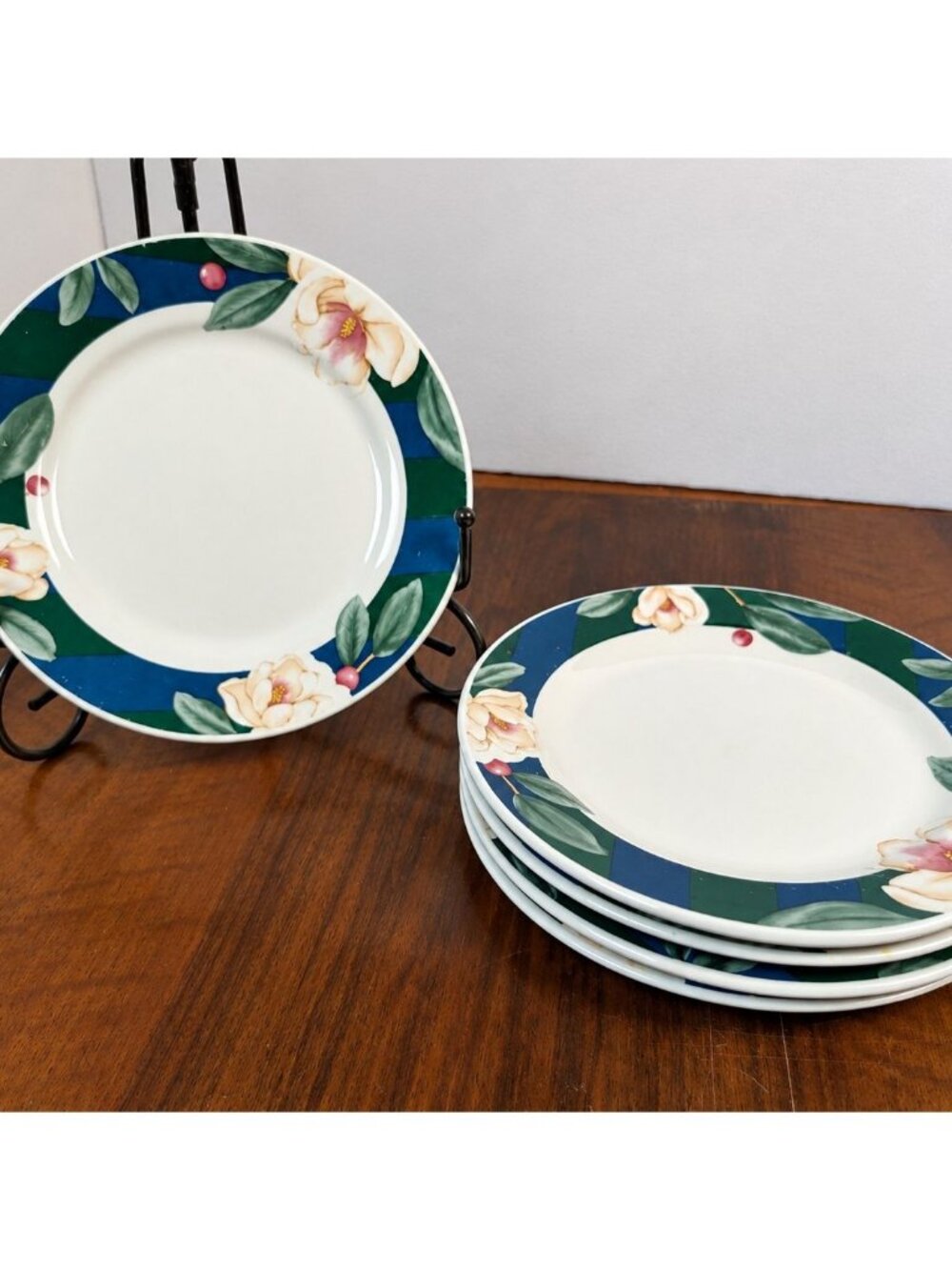 Citation Savannah Grove Grand Flora Salad Plates Set of 5 7 5/8 in